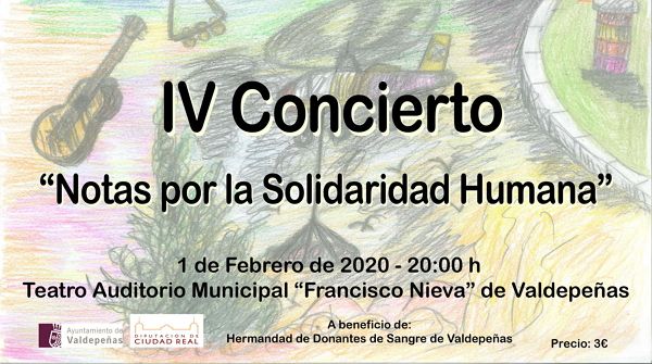 A la venta las entradas del IV Concierto ‘Notas por la Solidaridad Humana’ en Valdepeñas