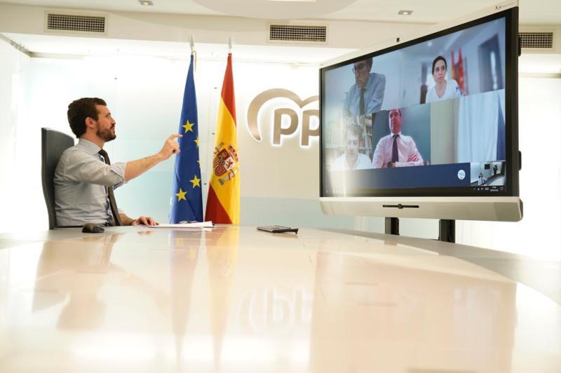 Casado y los presidentes del PP piden “eficacia” al Gobierno para garantizar material y “test masivos”