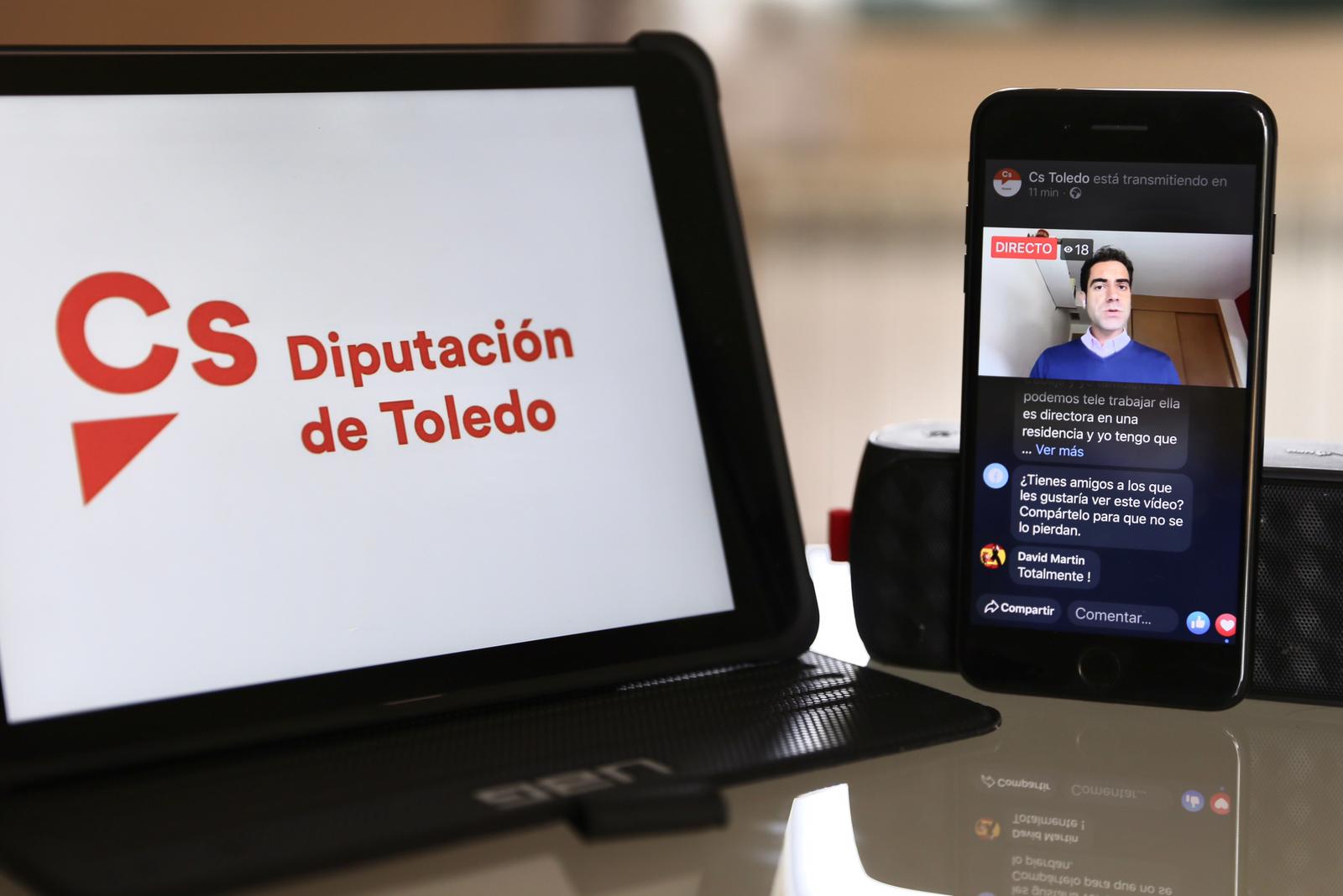 Cs denuncia la paralización de la Diputación de Toledo que no ha convocado ni una Junta de Portavoces durante el estado de alarma